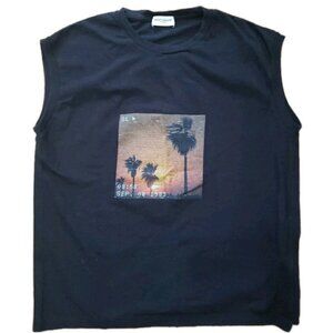Saint Laurent T Shirt Tank Womens Sunset Black S Sleeveless Nordstrom Italy YSL